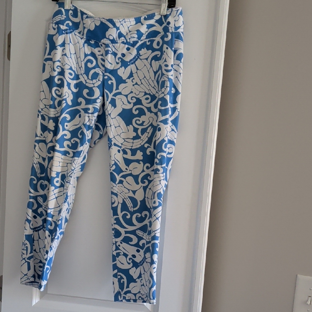 Lilly Pulitzer Blue and White Patterned Leggings